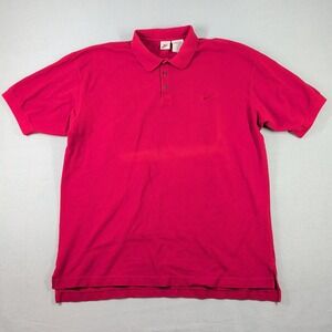 VTG Nike Polo Shirt Men's XXL Red Cotton Classic Fit Short Sleeve Embroidered